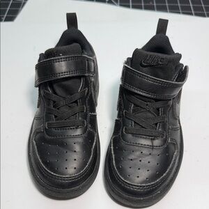 Nike Kids Black Leather Sneakers